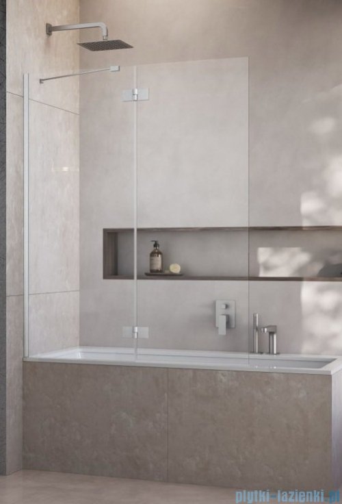 Radaway Essenza Brushed Nickel PND II parawan nawannowy 120cm lewy szczotkowany nikiel/przejrzyste 110002120-91-01L