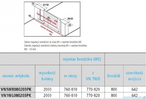 Vitalle NOLA drzwi wahadłowe 1-skrzydłowe lewe 80 cm czarne VN1WL080203PK