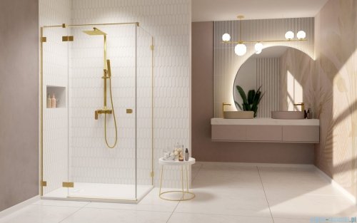 Radaway Essenza Pro Brushed Gold Kdj kabina 110x110cm lewa szczotkowane złoto 10097110-99-01L/10098110-01-01