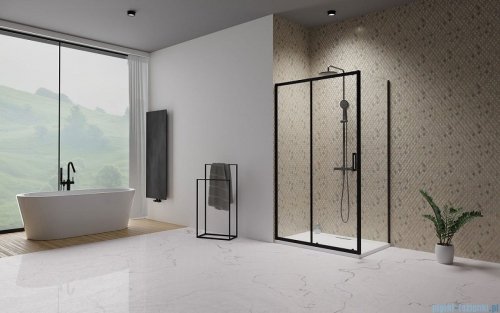 Radaway Premium Pro Black Kdj kabina 120x90cm lewa czarny mat/szkło przejrzyste 1015120-54-01L/1016090-54-01