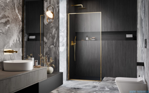Radaway Modo F SL Gold II kabina Walk-in 110x201,6cm lewa złoty połysk szkło przejrzyste 10419114-09-01L
