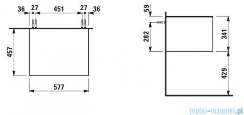 Laufen SONAR szafka pod umywalkę 57x45 cm Miedziany lakierowany/Czarna Marquina H4054000341411