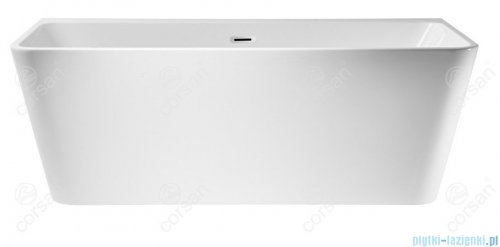 Corsan Iseo wanna wolnostojąca przyścienna 160x75 cm biała + syfon klik-klak E-019L