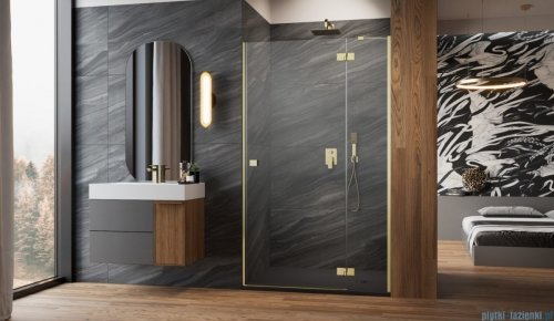 Radaway Essenza Brushed Gold Dwj drzwi wnękowe 120cm prawe szczotkowane złoto/szkło przejrzyste 1385016-99-01R
