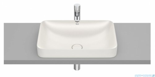 Roca FINECERAMIC umywalka wpuszczana w blat cienkościenna Square 55x37 beżowa A327534650