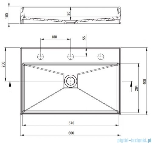 Deante Correo Nero umywalka nablatowa granitowa 60x40 cm czarny mat CQR NU6S
