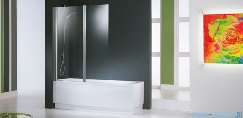 Novellini Parawan Aurora2 120x150cm profil biały szkło aqua AURORAN2-2A