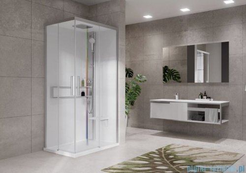 Novellini Glax 2 2.0 kabina z hydromasażem hydro plus 90x70 prawa srebrna G22A9079DM1L-1BB