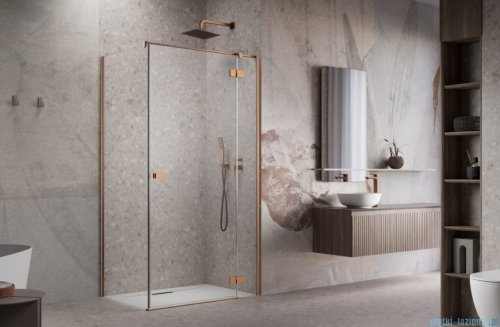Radaway Essenza Kdj Brushed Copper kabina 90x120cm prawa szczotkowana miedź 1385044-93-01R/1384054-01-01
