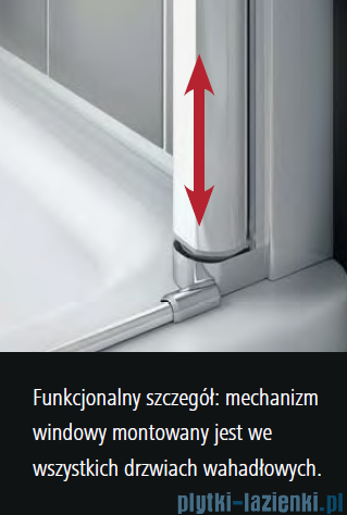 Kermi Cada XS drzwi wahadłowe 1-skrzydłowe z ścianką boczną prawe 100 cm CK1GR10020VPK