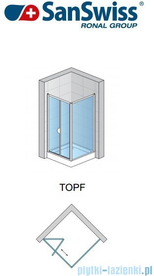 SanSwiss TOPF Ścianka boczna 70cm profil biały TOPF07000407