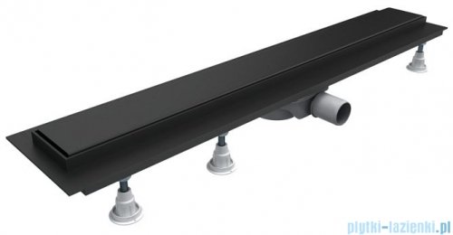 Omnires Lowfix odpływ liniowy z maskownicą pełną 80 cm czarny LOWFIX80GBL