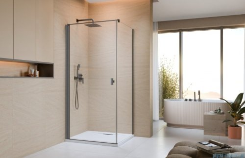 Radaway Nes Kdj I Brushed GunMetal kabina 80x100cm lewa szczotkowany grafit 10022080-92-01L/10039100-01-01