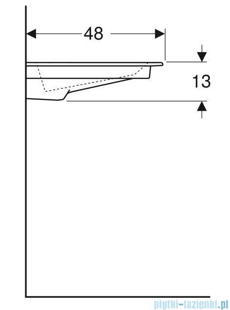 Geberit One CleanDrain Umywalka prostokątna 105x48cm KeraTect 505.014.00.1