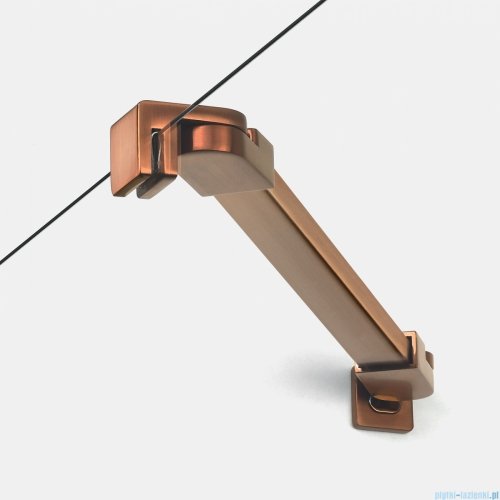New Trendy New Soleo Copper Brushed 80x100x195 cm kabina wspornik skośny miedź szczotkowana/szkło przejrzyste K-2290