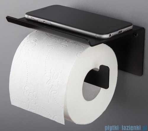 Deante Mokko Nero uchwyt na papier toaletowy z półką czarny mat ADM N221
