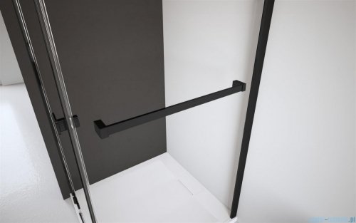 Radaway Idea Black Pn Dwj+S parawan nawannowy 140x70cm lewy czarny mat/szkło przejrzyste 10042140-54-01L/10005070-54-01R