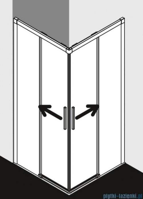Kermi Nica wejście narożne, jedna połowa, prawa, szkło przezroczyste KermiClean, profil srebro 90cm NIC2R09020VPK