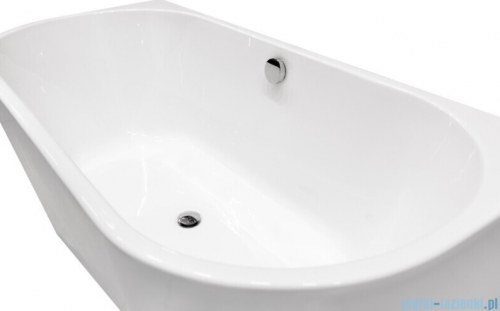 Besco Vica New wanna 170x80cm wolnostojąca przyścienna z odpływem klik-klak czarny matt z napełnieniem przez przelew #WAS-170VNCN