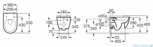 Roca Ona miska WC wisząca Rimless Vortex czarny mat A34668C080