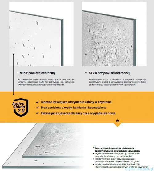 New Trendy Eventa Copper Shine kabina prysznicowa kwadratowa 80x80x200 cm prawa przejrzyste miedź połysk EXK-6401
