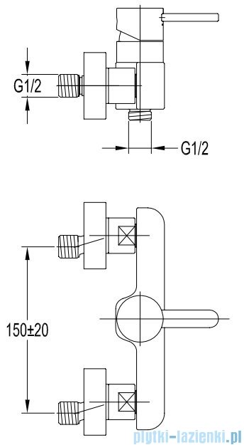 Omnires Darling bateria prysznicowa czarny półmat DA5040BL