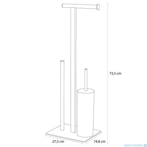 Sealskin Square stojak na papier toaletowy ze szczotką do WC metalowy biały 362373610