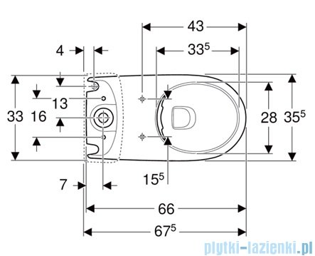 Geberit Selnova Miska stojąca lejowa Rimfree 500488017