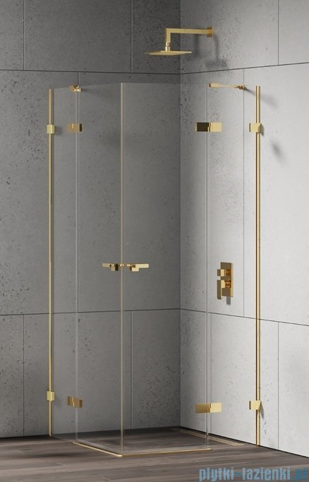 New Trendy Eventa Gold Shine kabina prysznicowa prostokątna 110x100x200 cm przejrzyste Złoty połysk EXK-4766