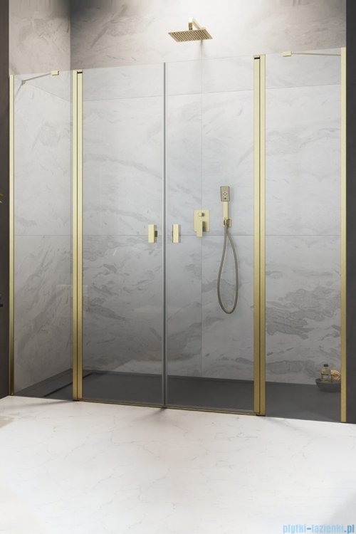 Radaway Nes DWD II Brushed Gold drzwi wnękowe 140cm W2 szczotkowane złoto 10037073-99-01/10041067-99-01