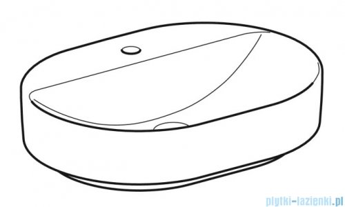 Geberit VariForm Umywalka owalna z półką, bez przelewu 60x45cm KeraTect 500.778.00.2
