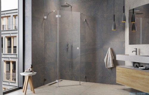Radaway Essenza Ptj Brushed Nickel kabina pięciokątna 90x80cm lewa szczotkowany nikiel 1385010-91-01L/1385053-01-01