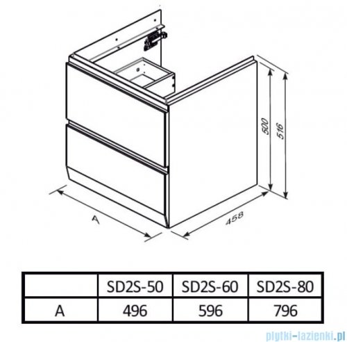 Oristo Brylant szafka podumywalkowa wisząca 79x50x45 biały mat OR36-SD2S-80-1-V3