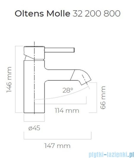 Oltens Molle bateria umywalkowa złota 32200800
