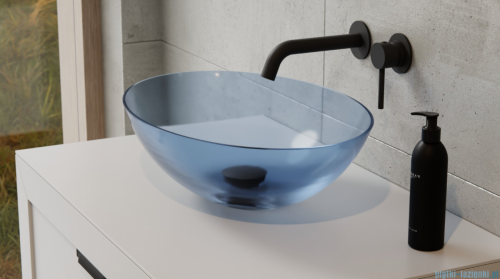 Besco Anya Blue Wave + maskownica biała umywalka nablatowa 50x35x15cm #UMA-50-BWW