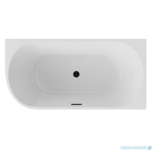 The North Bath Calia wanna wolnostojąca przyścienna prawa 170x80cm z przelewem i korkiem CZARNYM 6845-1701ROEMBL