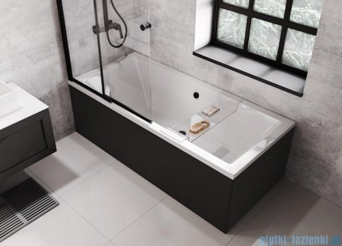 Besco Quadro obudowa wanny CZARNY mat 190x90cm #OAQ-190-PKC