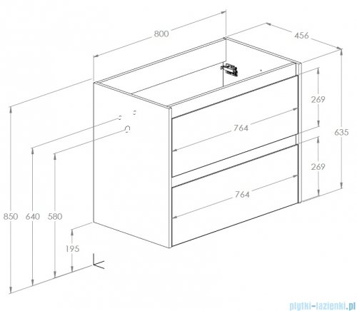 Roca Claudia szafka łazienkowa 80x45x63 CZARNY MAT A857795532