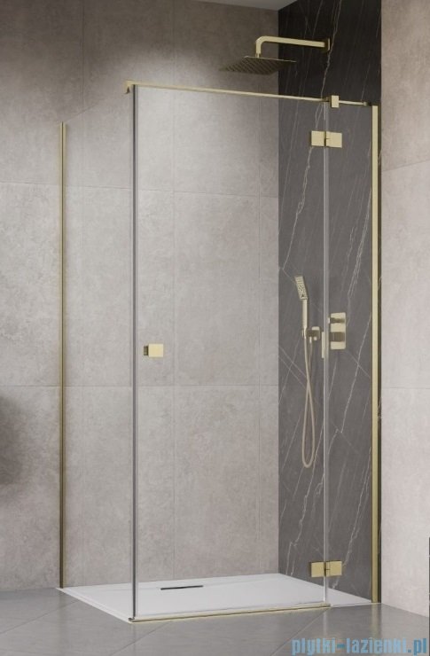 Radaway Essenza 8 Brushed Gold Kdj kabina 80x80cm prawa szczotkowane złoto 10480512-01-01R/10470237-99-01R/10113080-01-01