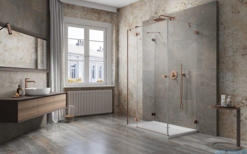 Radaway Essenza Pro Brushed Copper Kdj+S kabina 90x90x90cm lewa szczotkowana miedź 10097390-93-01L/10098090-01-01/10098090-01-01