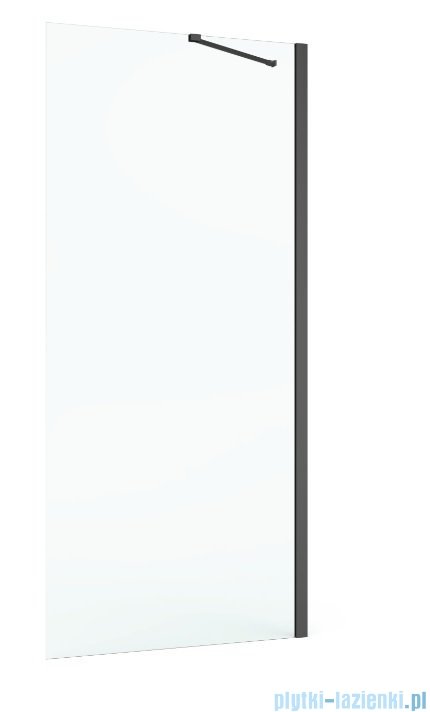 Roca Capital ścianka boczna CZARNY MAT 70cm szkło przejrzyste AM4407016M