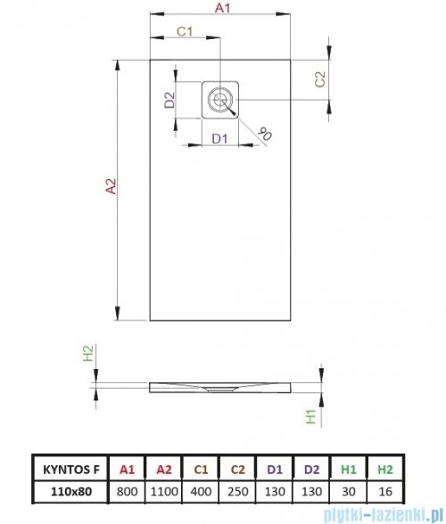 Radaway Kyntos F brodzik 110x80cm czarny HKF11080-54