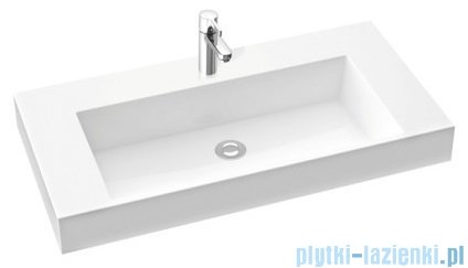 Marmorin Teo 900 umywalka wisząca 90x45 bez otworu przelewowego z otworem na baterie biała 641090020011