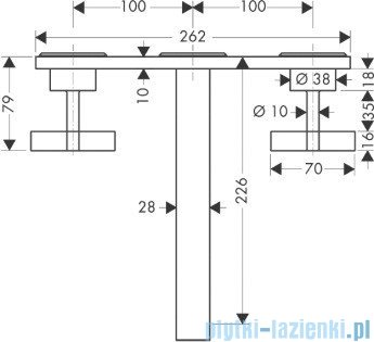 Hansgrohe Axor Citterio 3-otworowa bateria umywalkowa ścienna podtynkowa 39144000