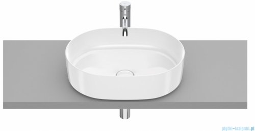 Roca FINECERAMIC umywalka nablatowa cienkościenna Round 50x37 biała SUPRAGLAZE A327520S00