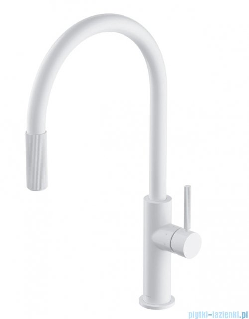Omnires Switch bateria kuchenna z wyciąganą wylewką z zestawem filtrującym  biały mat SW9059-FD1WM