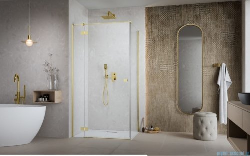 Radaway Essenza 8 Gold Kdj kabina 120x70cm lewa złoty połysk/szkło przejrzyste 10480812-01-01L/10470337-09-01L/10113070-01-01