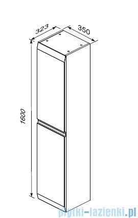 Oristo Brylant szafka boczna wysoka ryflowana 35x160x32cm oliwkowy mat OR36-SB2D-35-17R