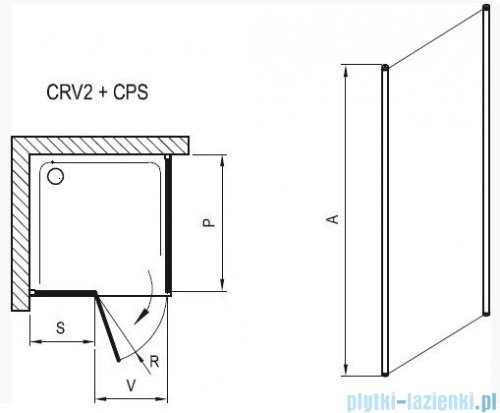 Ravak Chrome Prysznicowa ścianka stała CPS-80 polerowane aluminium+transparent 9QV40C00Z1