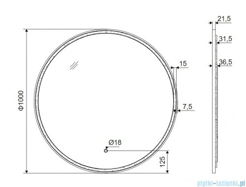 Excellent Corido lustro wiszące LED okrągłe Ø100 cm mata grzewcza czarny mat DOEX.CO100.BL